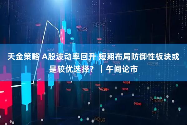 天金策略 A股波动率回升 短期布局防御性板块或是较优选择？｜午间论市