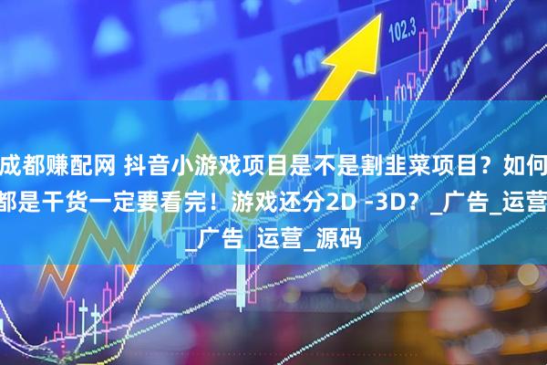 成都赚配网 抖音小游戏项目是不是割韭菜项目？如何避坑 都是干货一定要看完！游戏还分2D -3D？_广告_运营_源码