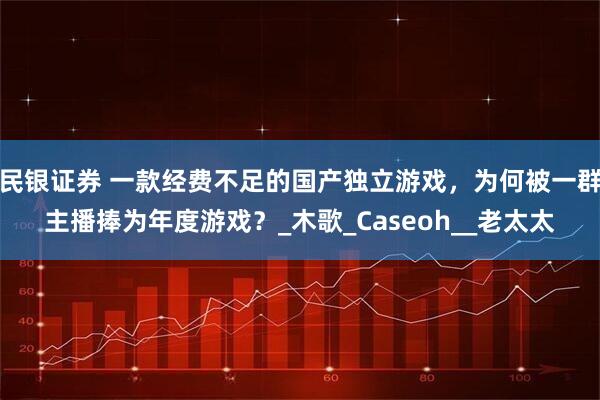 民银证券 一款经费不足的国产独立游戏，为何被一群主播捧为年度游戏？_木歌_Caseoh__老太太